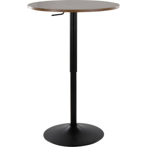 Elia Adjustable Bar Table in Black Metal & Walnut Wood Top